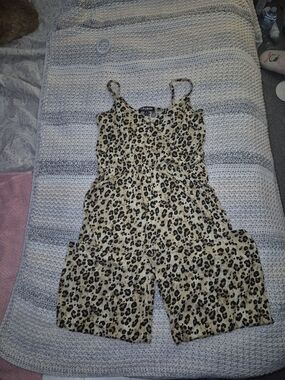 Leopard Print Sleeveless Jumpsuit